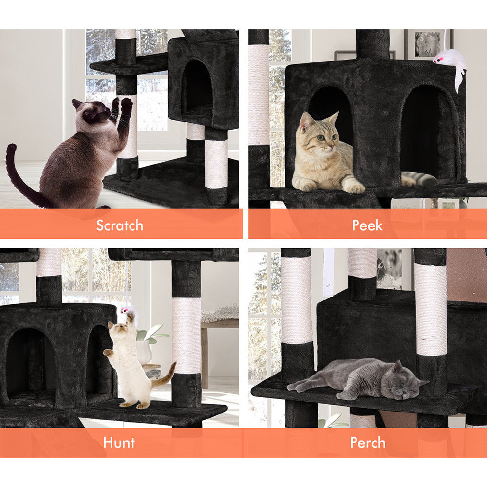 BEASTIE Cat Tree Scratcher Tower Scratching Post Condo House Furniture Wood 180CM
