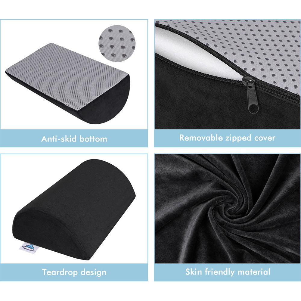 S.E. Foot Rest Stool Foot Pad Pillow Office Computer Cushion Under Desk Black Colour