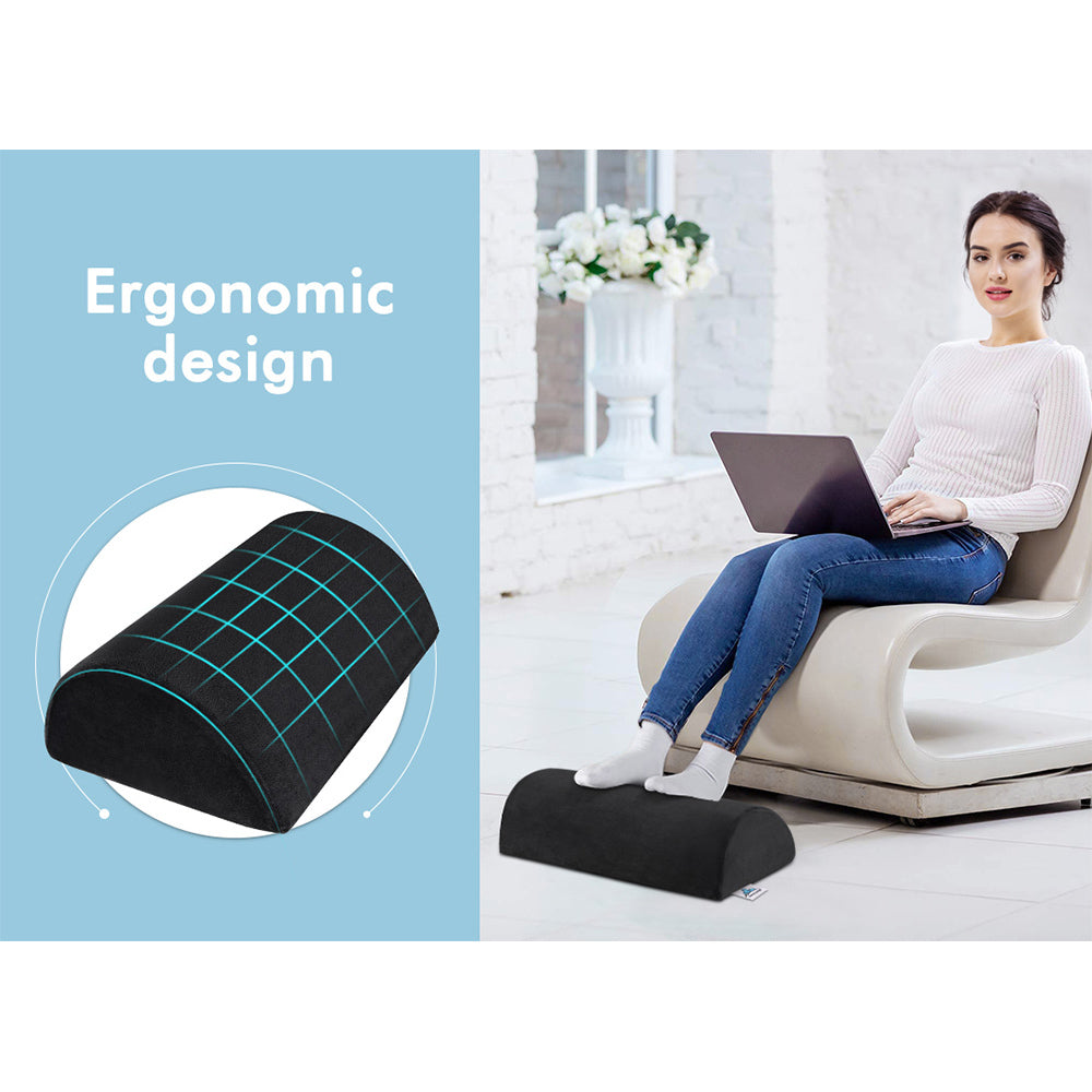 S.E. Foot Rest Stool Foot Pad Pillow Office Computer Cushion Under Desk Black Colour