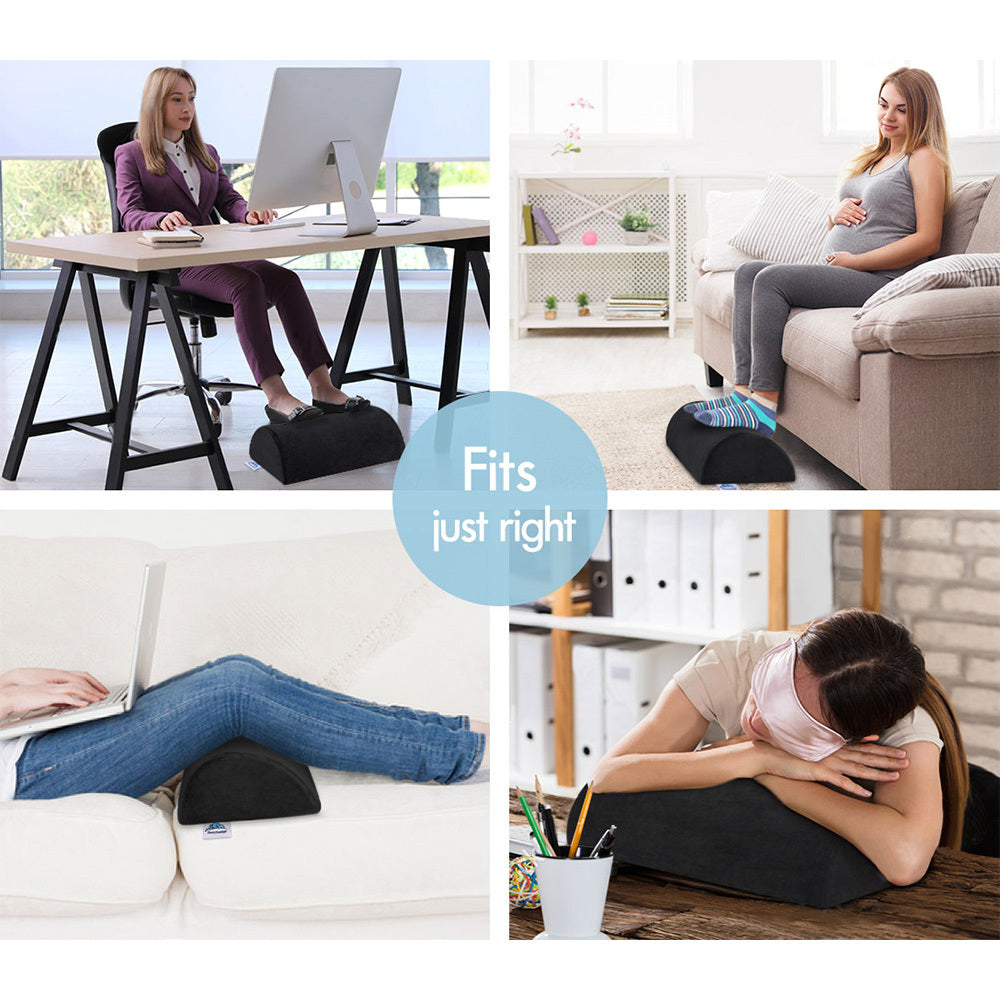 S.E. Foot Rest Stool Foot Pad Pillow Office Computer Cushion Under Desk Black Colour