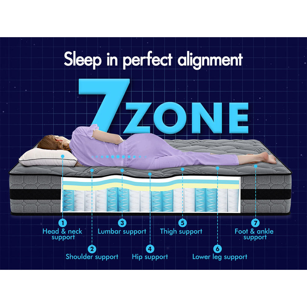 STARRY EUCALYPT Mattress Pocket Spring Double Size 3D Mesh Fabric 26cm 7 zone