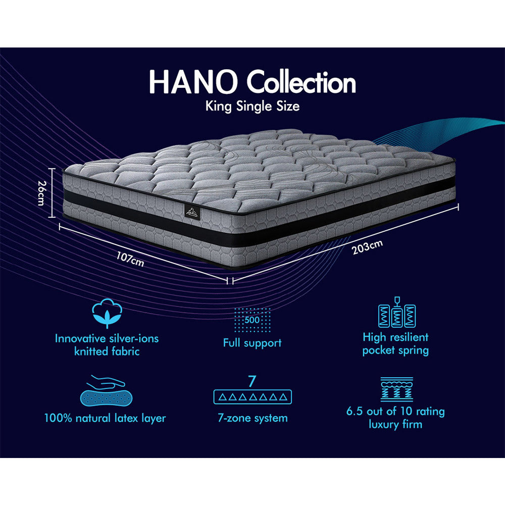 STARRY EUCALYPT King Single Mattress Pocket Spring King Single Size 3D Mesh Fabric 26cm