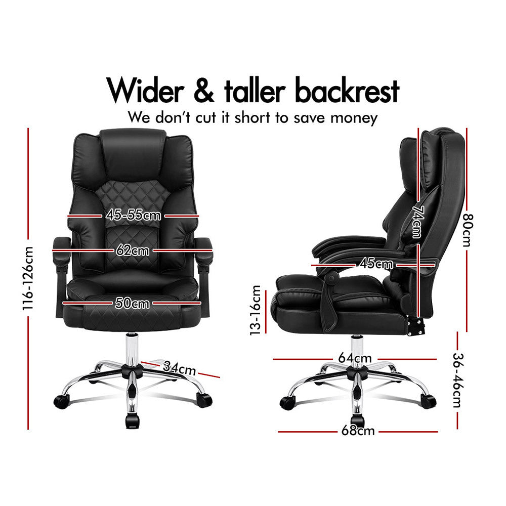 ALFORDSON Office Chair Gaming Executive Computer Racer PU Leather Seat Recliner