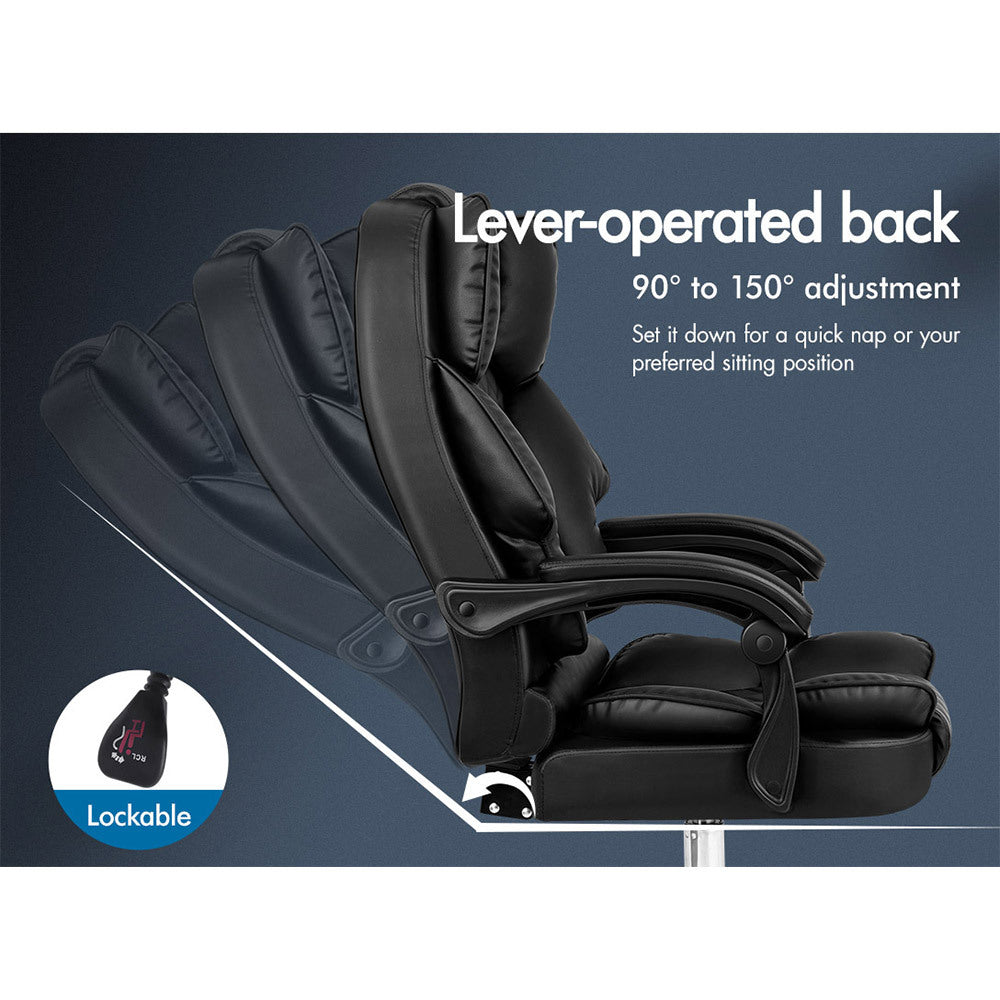 ALFORDSON Office Chair Gaming Executive Computer Racer PU Leather Seat Recliner