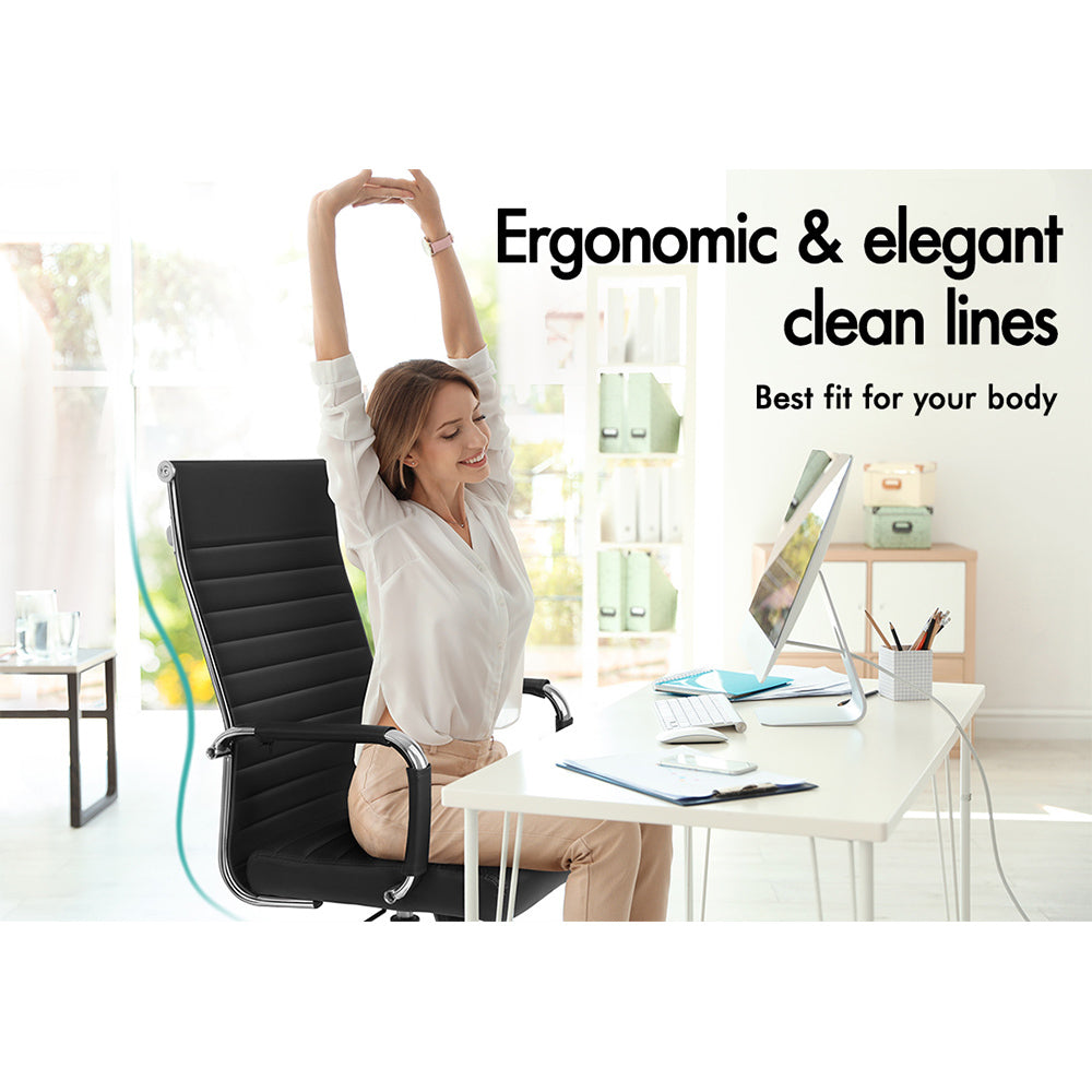 ALFORDSON Office Chair Padded Seat Ergonomic Executive Computer Study Gaming