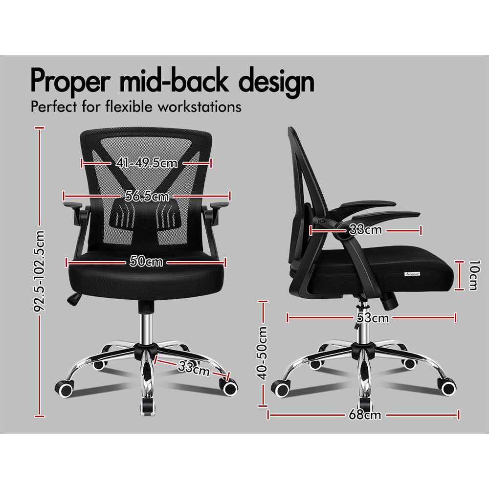 ALFORDSON Mesh Office Chair Executive Fabric Seat Gaming Racing Tilt Computer Black