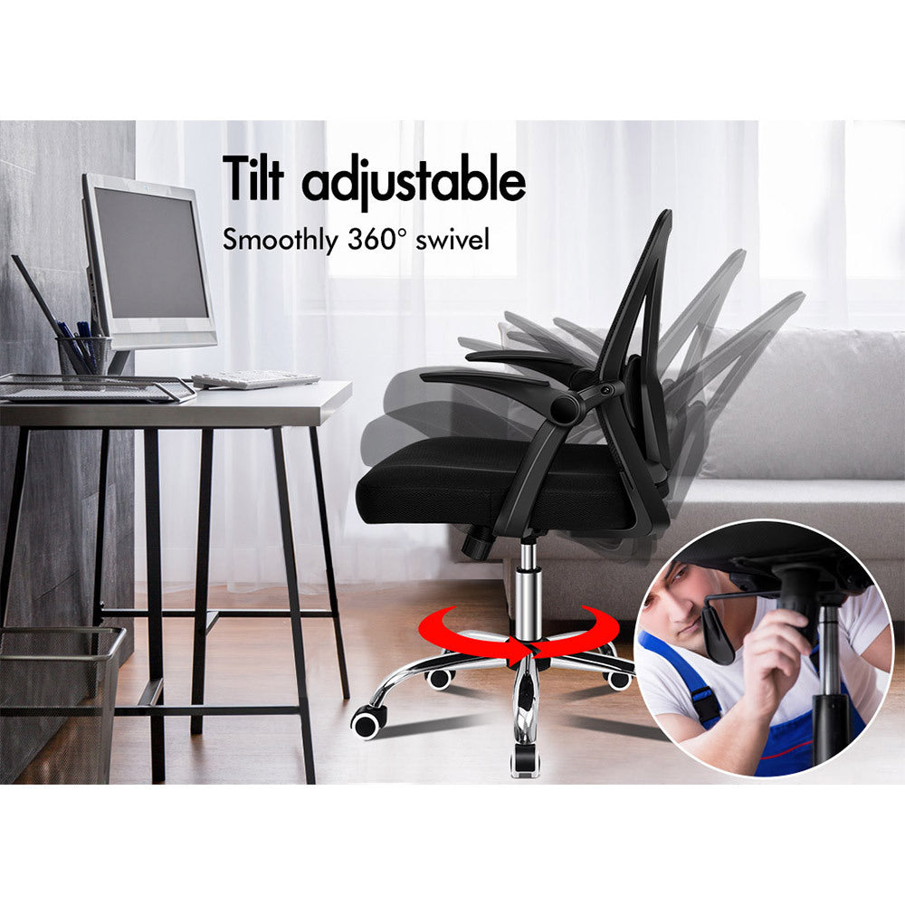 ALFORDSON Mesh Office Chair Executive Fabric Seat Gaming Racing Tilt Computer Black