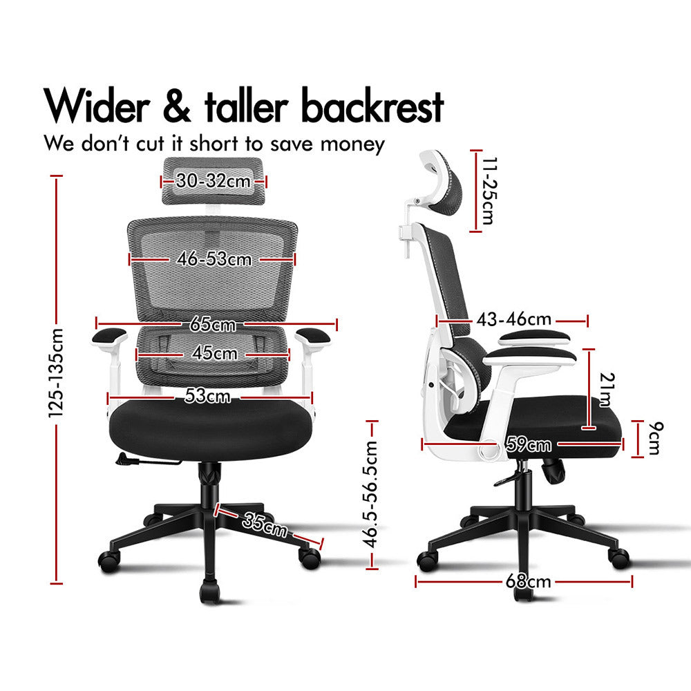 ALFORDSON Mesh Office Chair Executive Computer Chairs Study Work Gaming Seat White