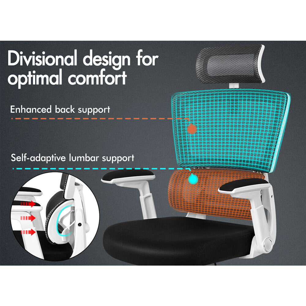 ALFORDSON Mesh Office Chair Executive Computer Chairs Study Work Gaming Seat White