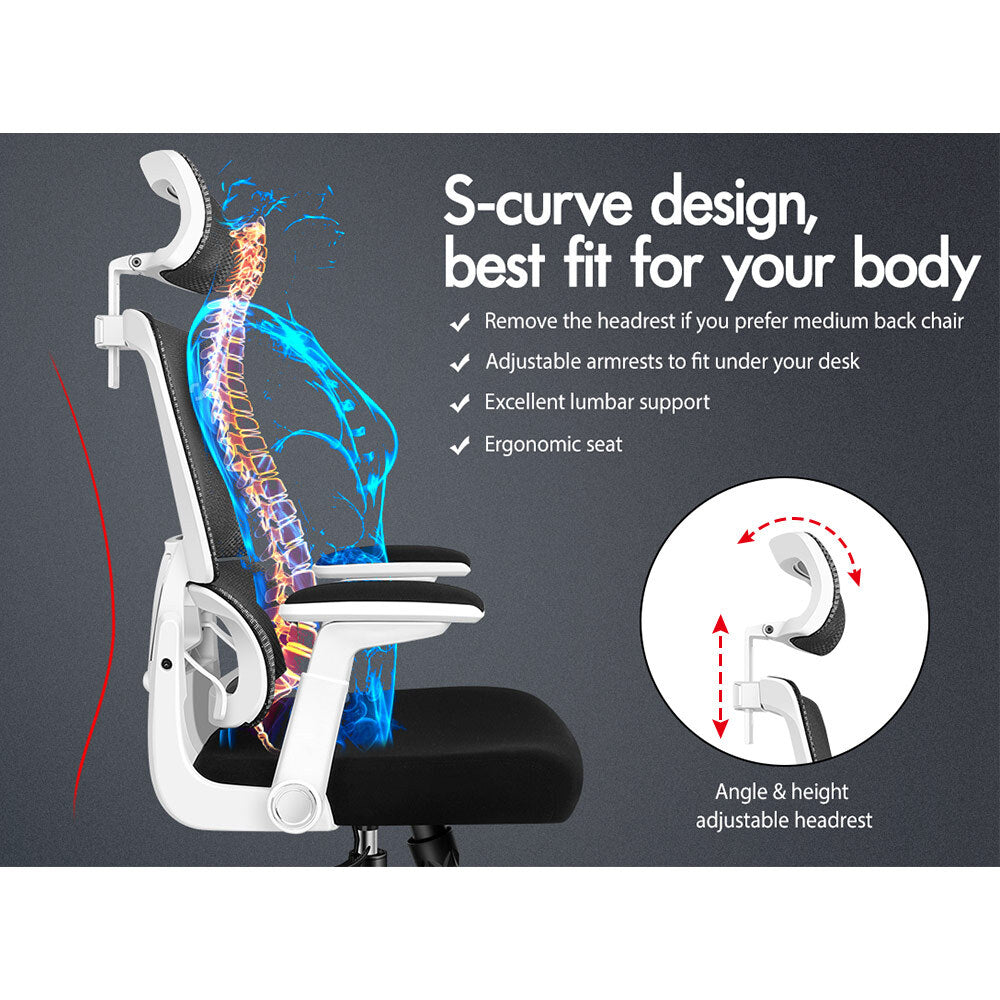 ALFORDSON Mesh Office Chair Executive Computer Chairs Study Work Gaming Seat White
