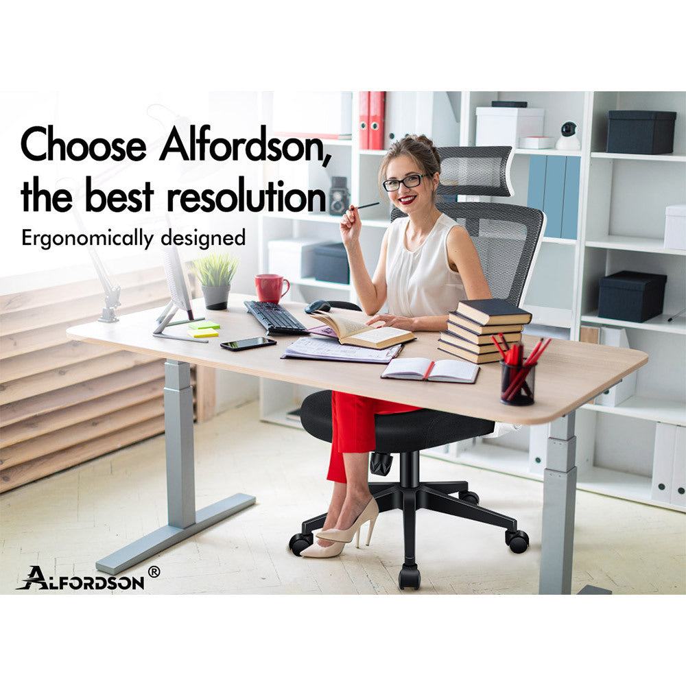 ALFORDSON Mesh Office Chair Executive Computer Chairs Study Work Gaming Seat White