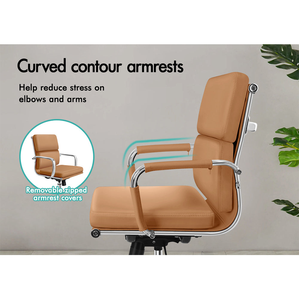 ALFORDSON Office Chair Ergonomic Paddings Executive Computer Seat Mid Back