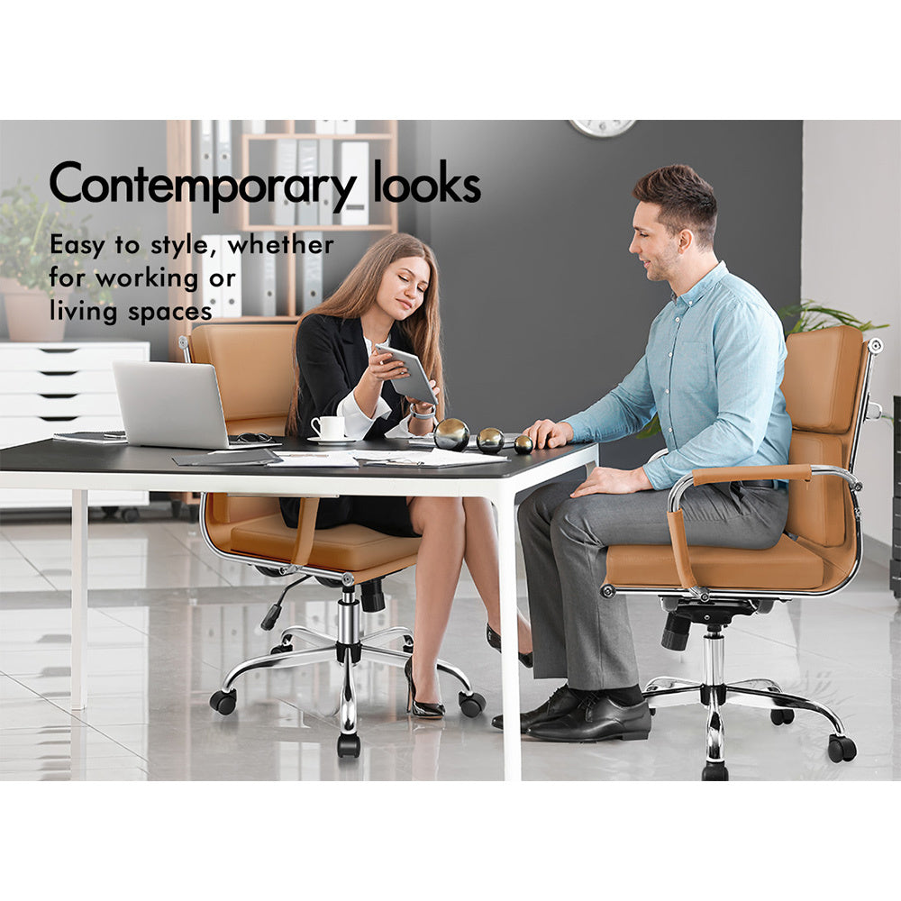 ALFORDSON Office Chair Ergonomic Paddings Executive Computer Seat Mid Back