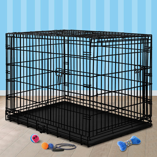 BEASTIE Dog Cage Pet Crate Kennel Cat Foldable Metal Playpen 24" Large