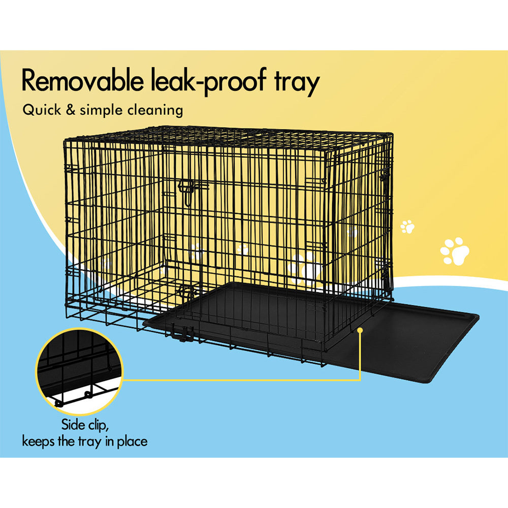 BEASTIE Dog Cage Kennel Metal Pet Crate Cat Collapsible Playpen 36" Large