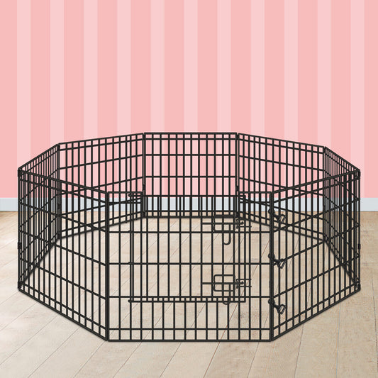 BEASTIE Pet Playpen Dog Panel Enclosure Metal Puppy Fence Exercise Pen 24"