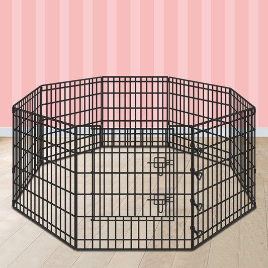 BEASTIE Dog Playpen Pet Metal Fence 8 Panel Enclosure Puppy Exercise Pen 30"