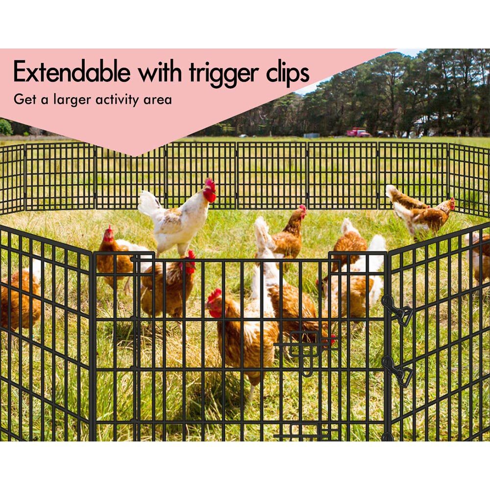 BEASTIE Dog Playpen Pet Metal Fence 8 Panel Enclosure Puppy Exercise Pen 30"