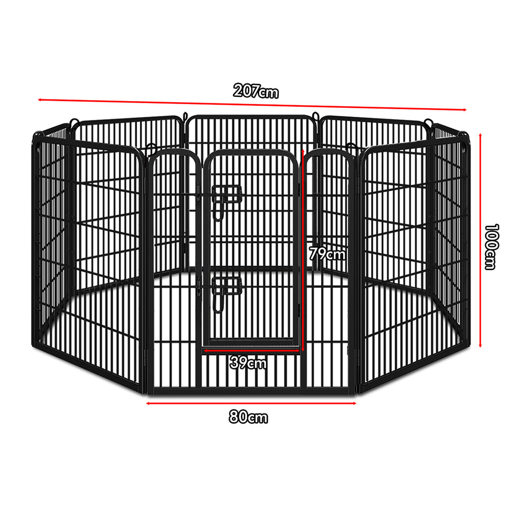 BEASTIE Dog Playpen Pet Fence Metal Panel Enclosure Puppy Exercise Pen 40" Large