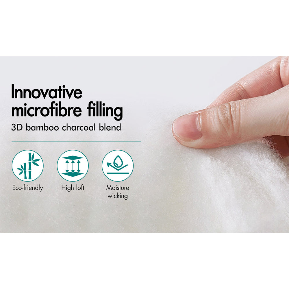 S.E. Bamboo Charcoal Pillowtop Mattress Topper Underlay Pad Cover Single 7cm