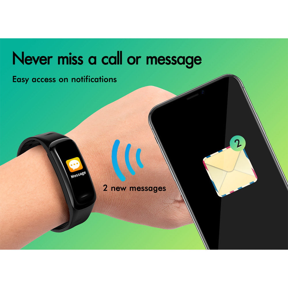 BLACK LORD Bluetooth Smart Bracelet Heart Rate Monitor Smart Watch Pedometer Model - Koppa X96