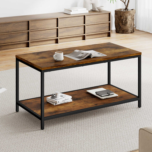 ALFORDSON Coffee Table Side Table Industrial Storage Rack 2-Tier Shelf