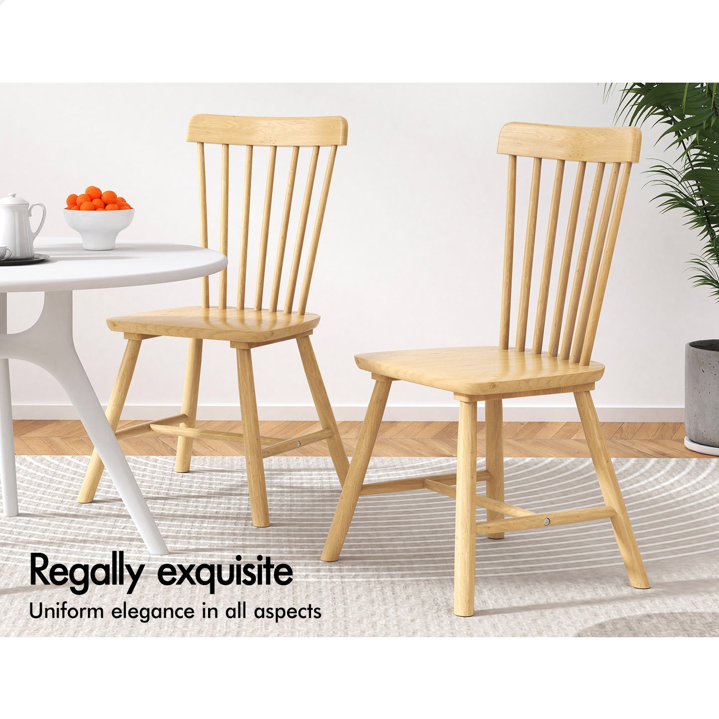 ALFORDSON 2x Dining Chairs Retro Walnut Modern Seat Oak