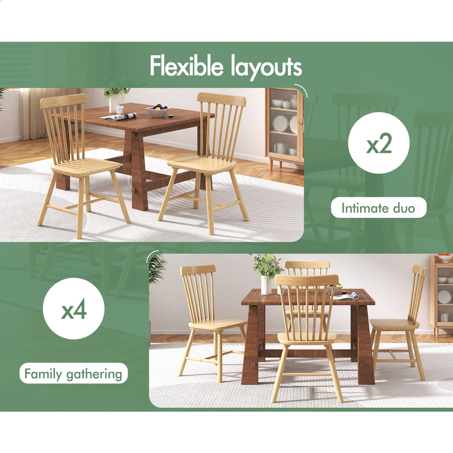 ALFORDSON 2x Dining Chairs Retro Walnut Modern Seat Oak
