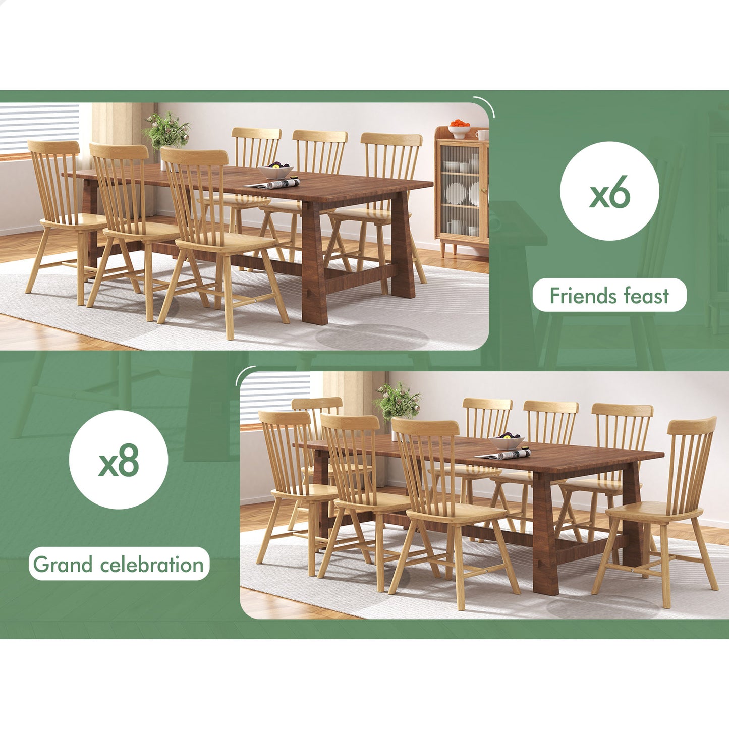 ALFORDSON 2x Dining Chairs Retro Walnut Modern Seat Oak