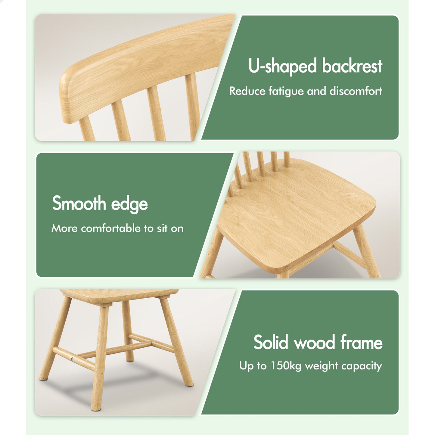 ALFORDSON 2x Dining Chairs Retro Walnut Modern Seat Oak