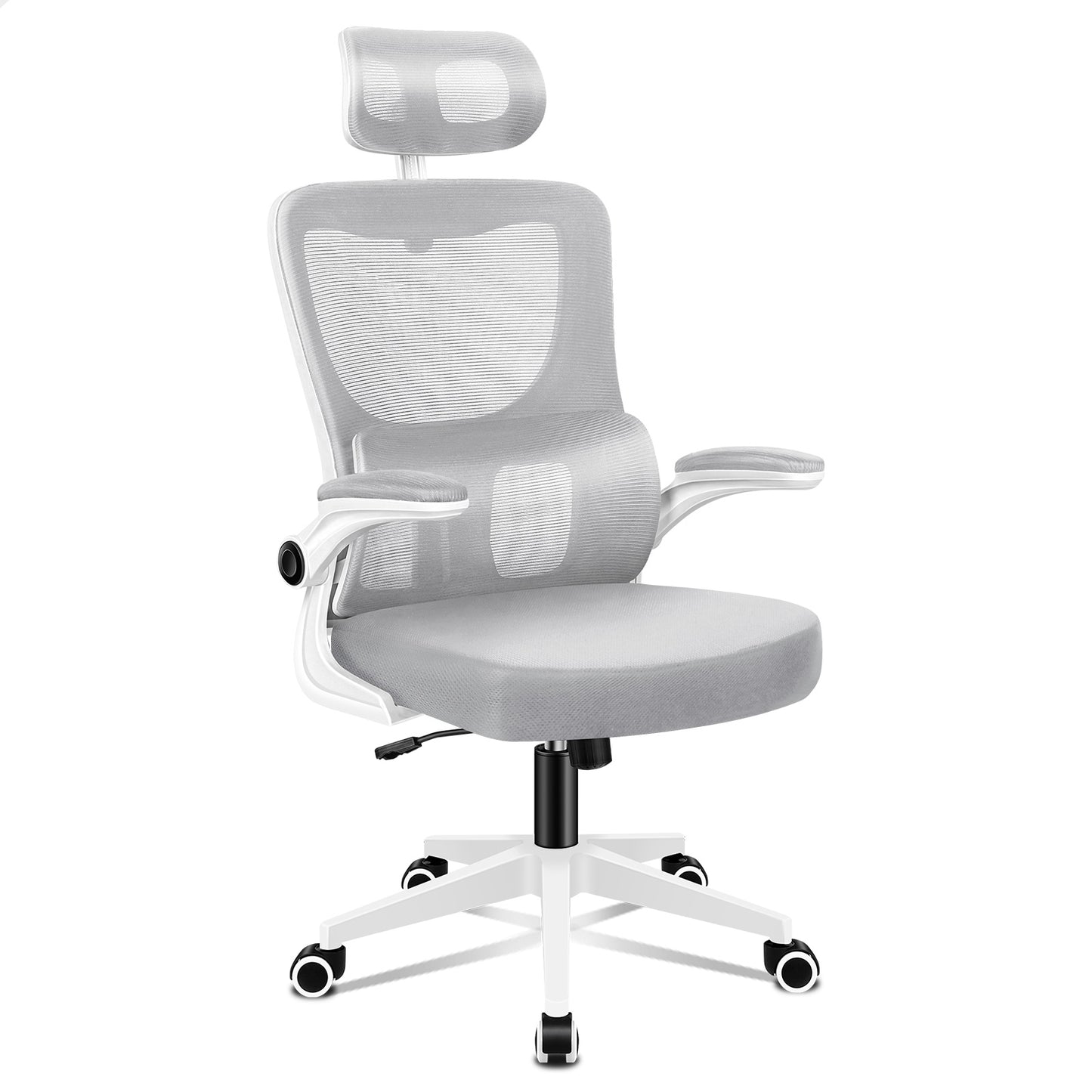 ALFORDSON Mesh Office Chair Executive Computer Tilt Fabric Seat Racing Work Grey & White