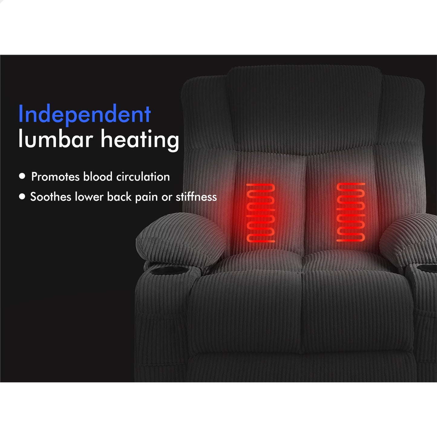 ALFORDSON Recliner Chair 360 Swivel Rocking Heated Massage Armchair Lounge Sofa