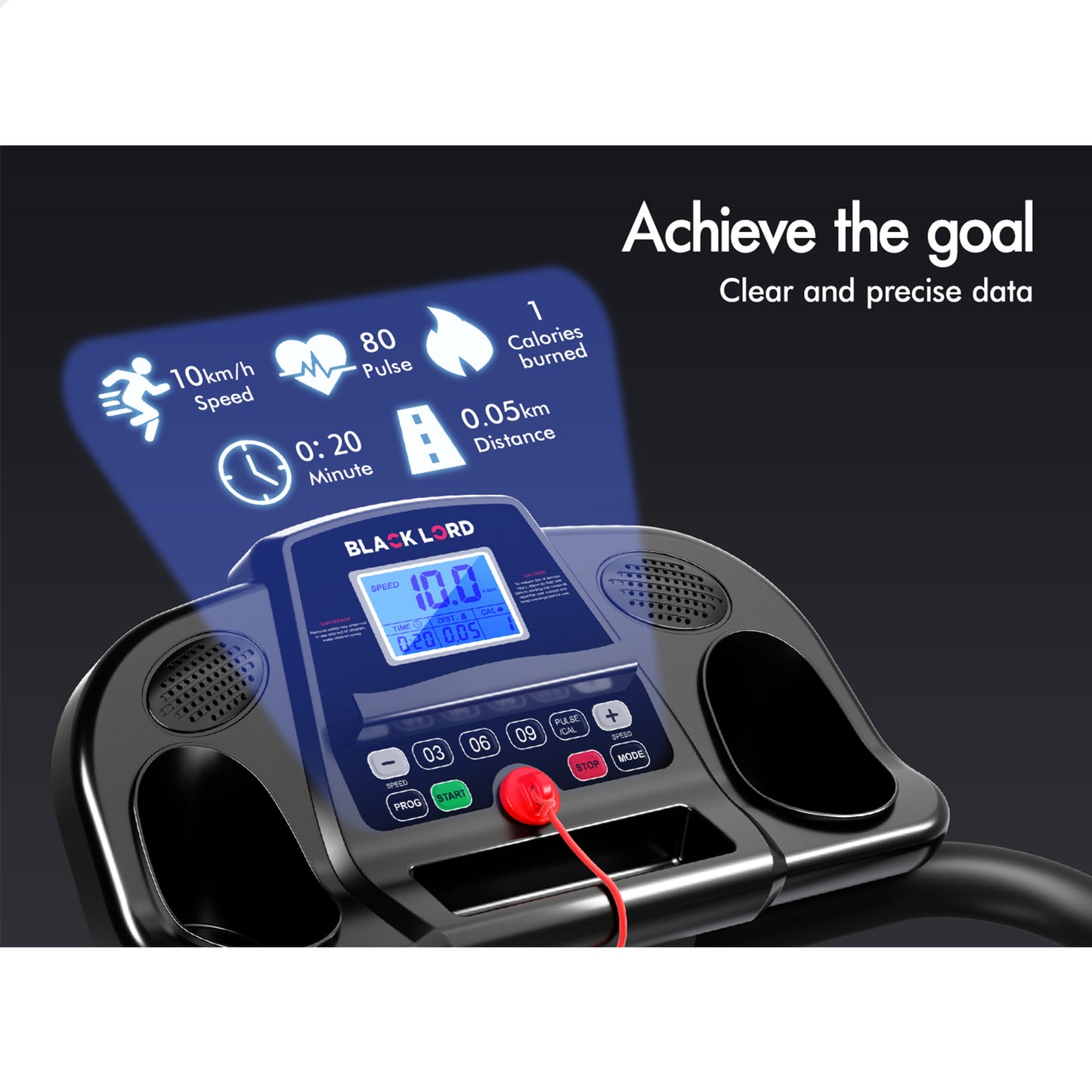 BLACK LORD Treadmill Electric Exercise Running Machine Foldable Walking Pad