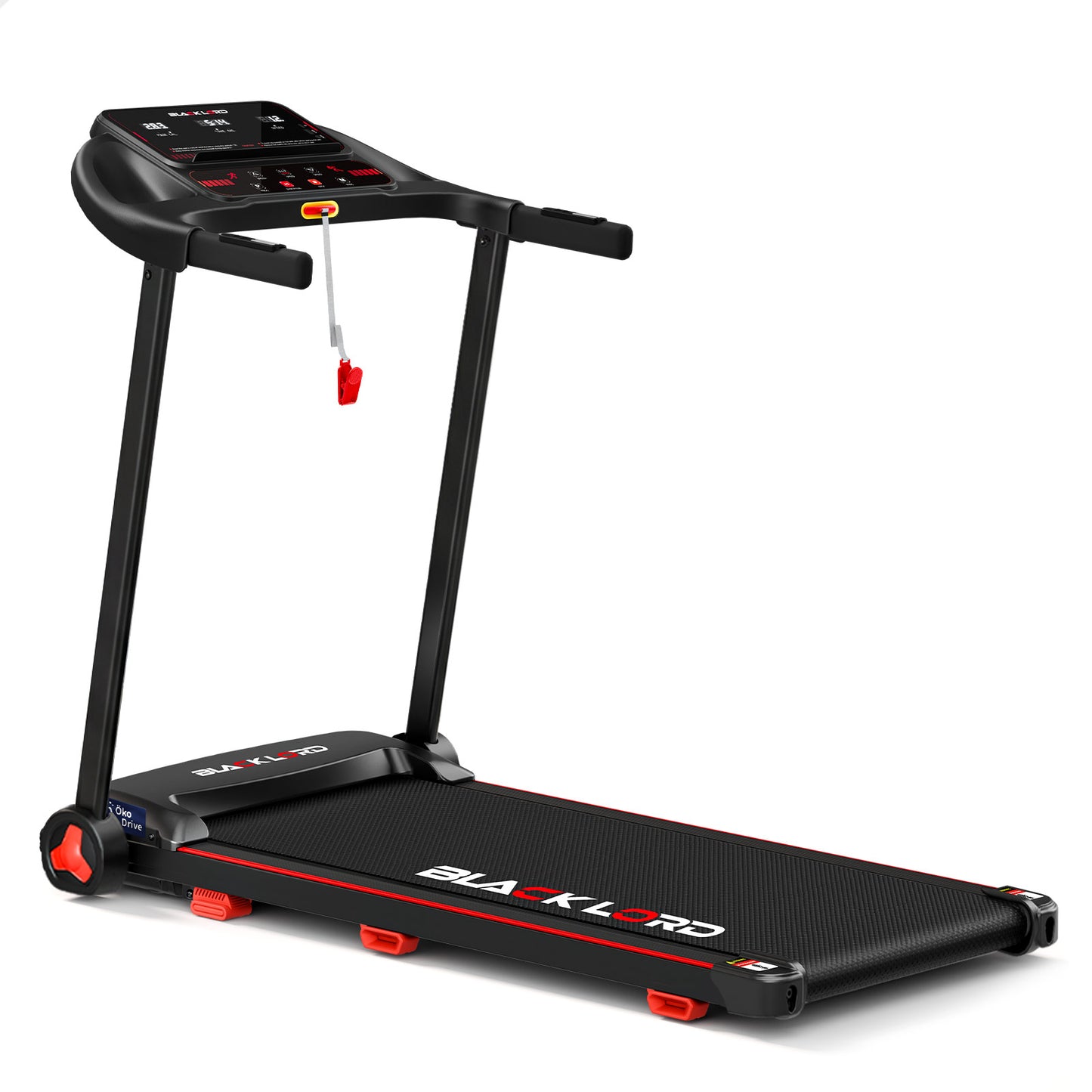 BLACK LORD Treadmill Electric Exercise Running Machine Incline Foldable 390mm