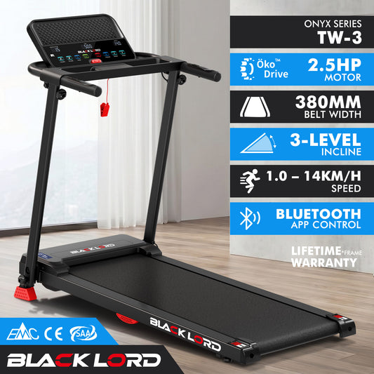 BLACK LORD Treadmill Electric Exercise Running Folding Machine Home Gym Fitness