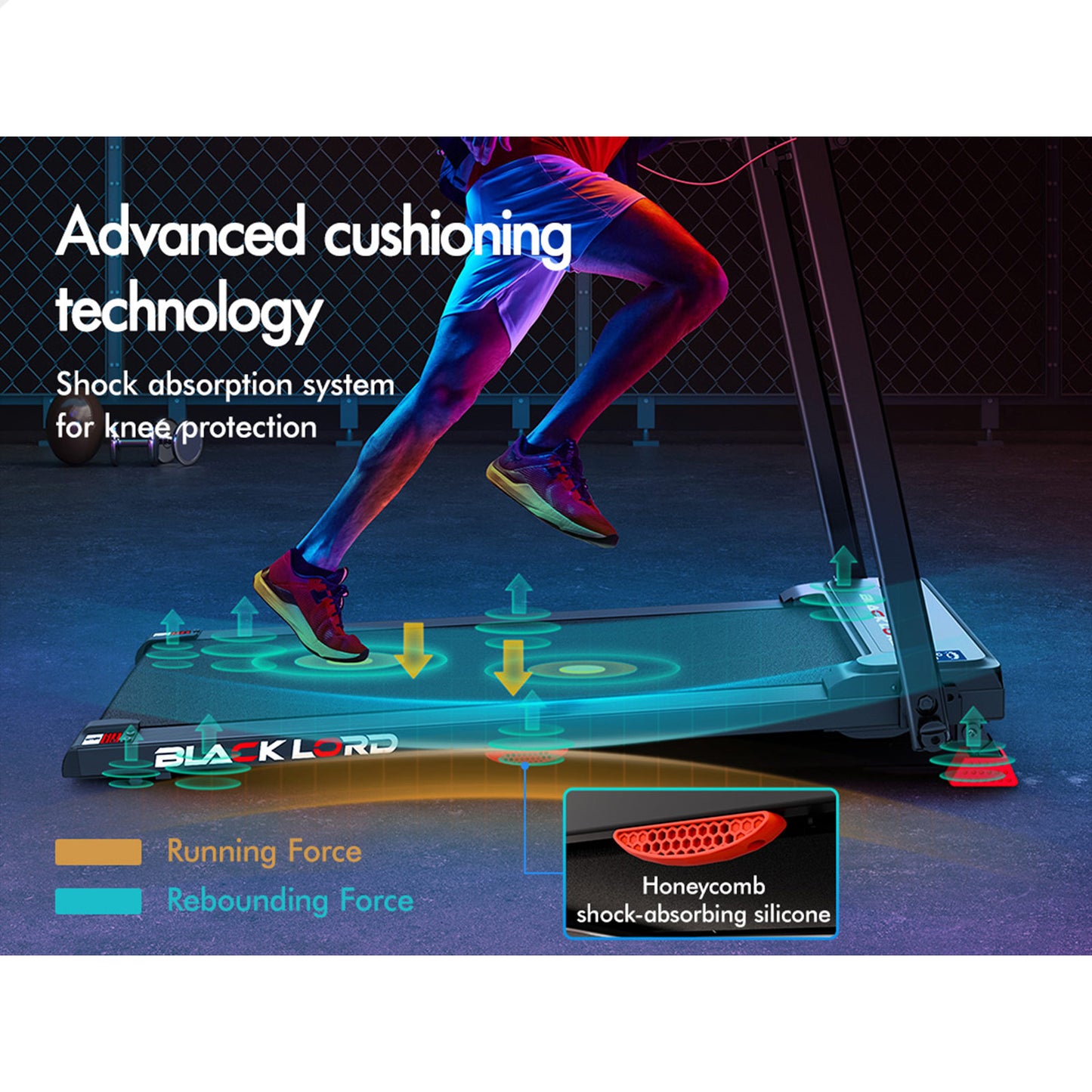 BLACK LORD Treadmill Electric Exercise Running Folding Machine Home Gym Fitness