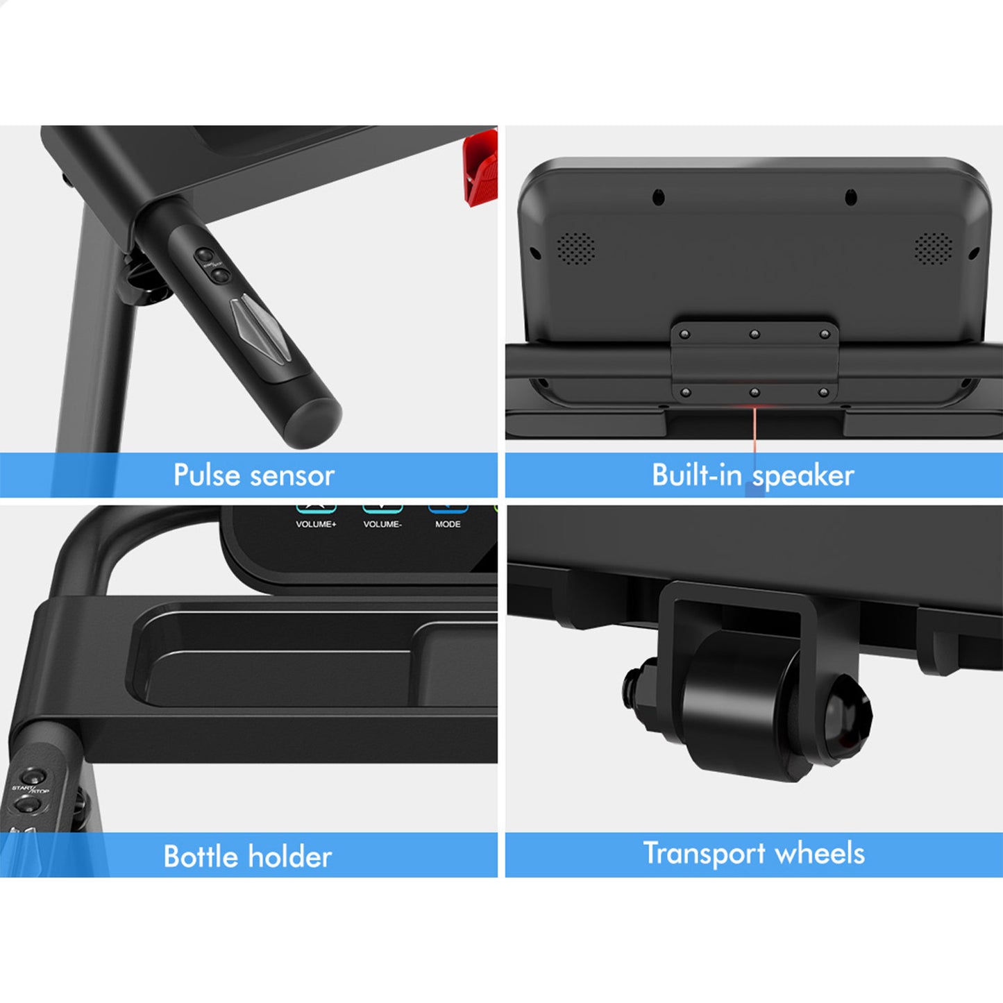 BLACK LORD Treadmill Electric Exercise Running Folding Machine Home Gym Fitness