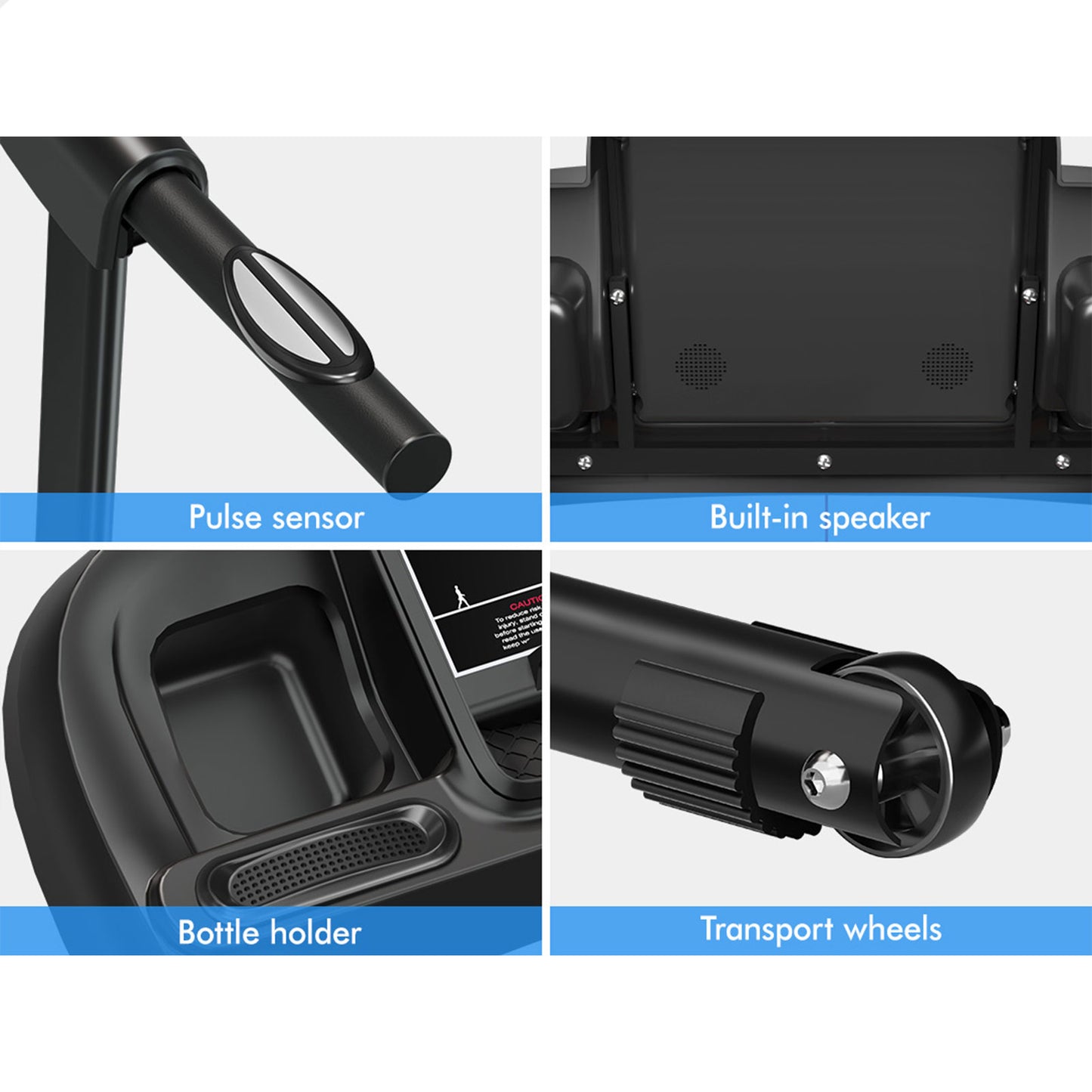 BLACK LORD Treadmill Electric Exercise Running Machine Incline Foldable 400mm