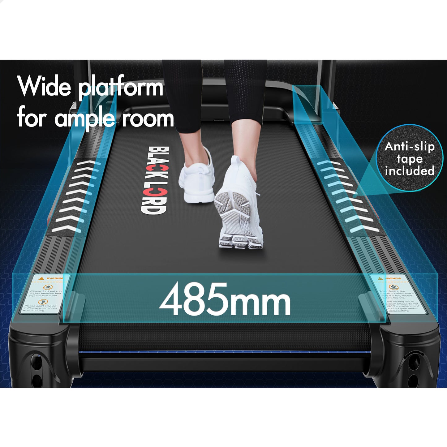 BLACK LORD Electric Treadmill Run Machine Auto Incline Home Gym Exercise