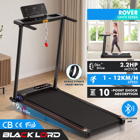 BLACK LORD Treadmill Electric Incline Exercise Running Machine Foldable Home Gym