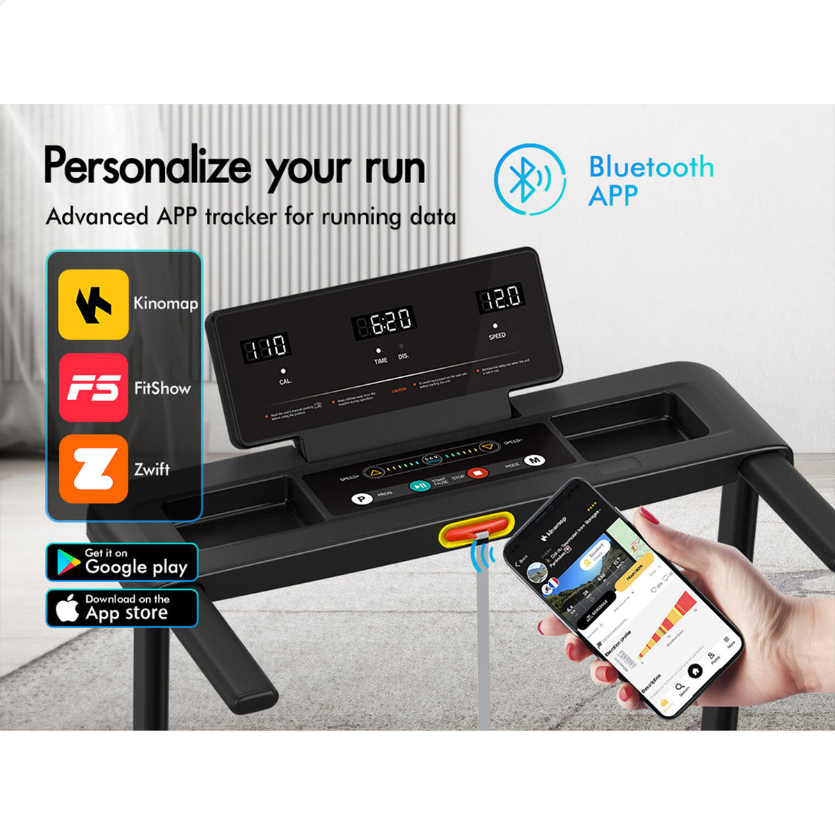 BLACK LORD Treadmill Electric Incline Exercise Running Machine Foldable Home Gym