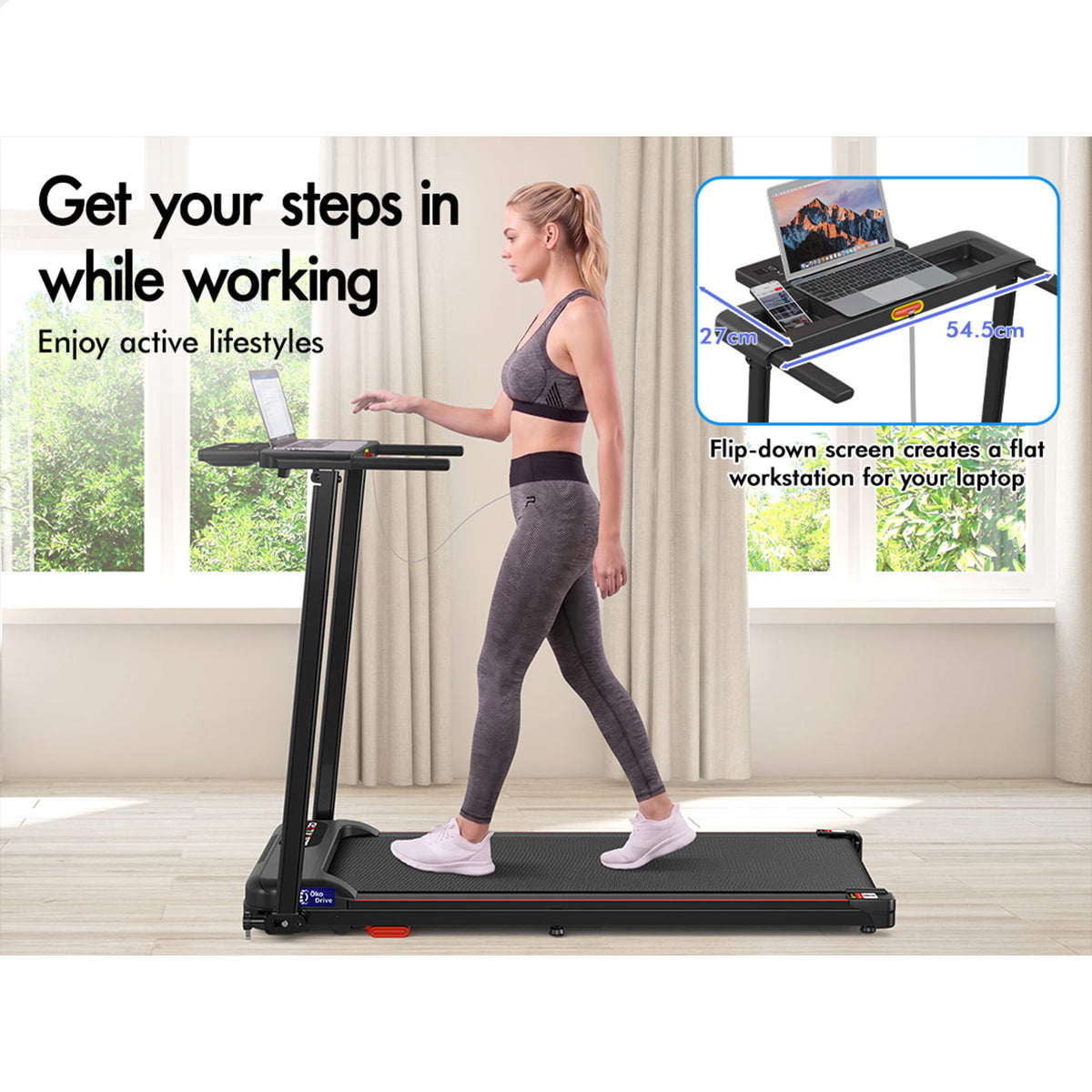 BLACK LORD Treadmill Electric Incline Exercise Running Machine Foldable Home Gym