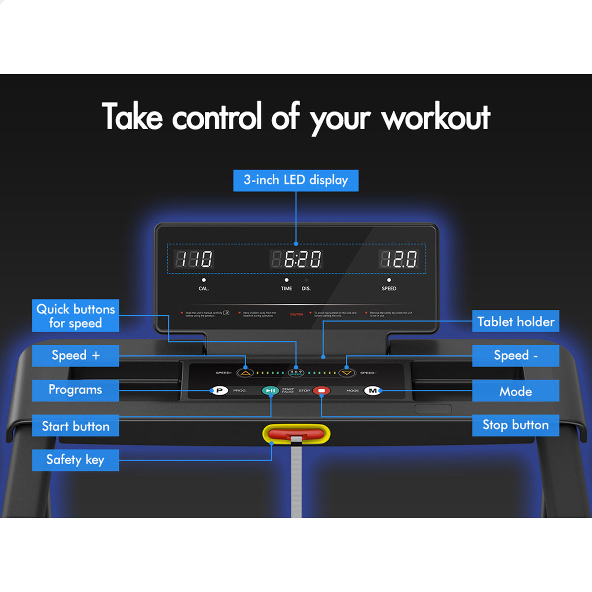 BLACK LORD Treadmill Electric Incline Exercise Running Machine Foldable Home Gym