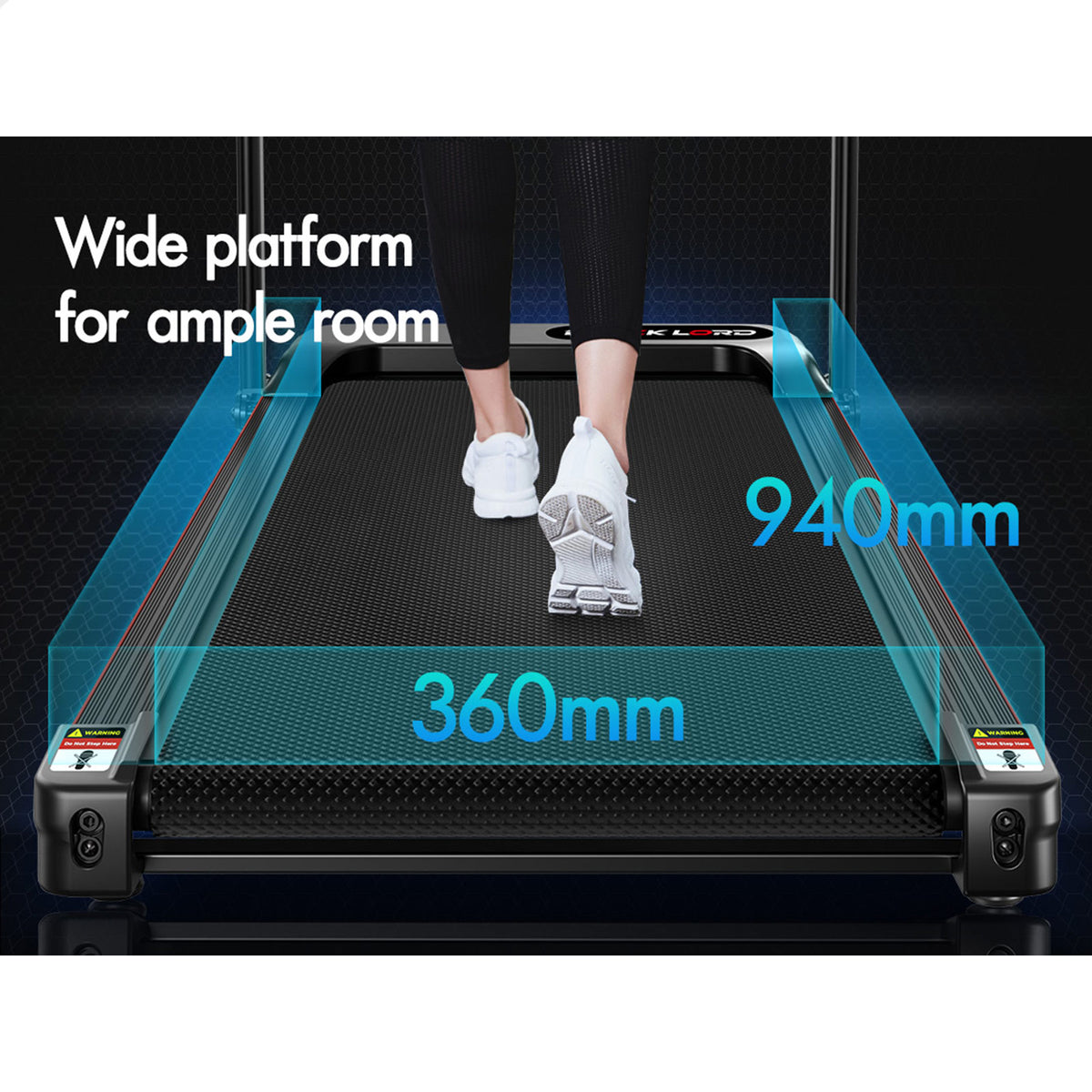 BLACK LORD Treadmill Electric Incline Exercise Running Machine Foldable Home Gym