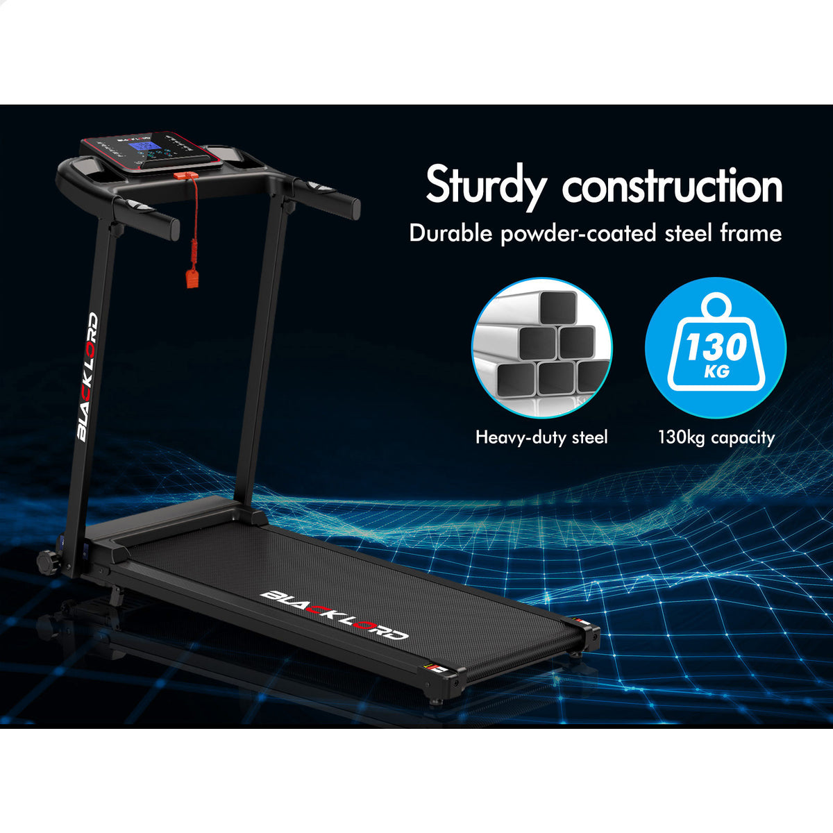 BLACK LORD Treadmill Electric Home Gym Fitness Foldable Running Machine Incline