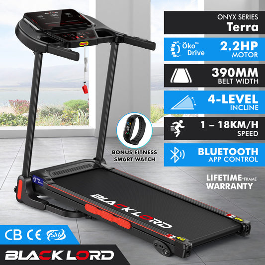 BLACK LORD Treadmill Electric Incline Home Gym Running Machine Fitness Foldable