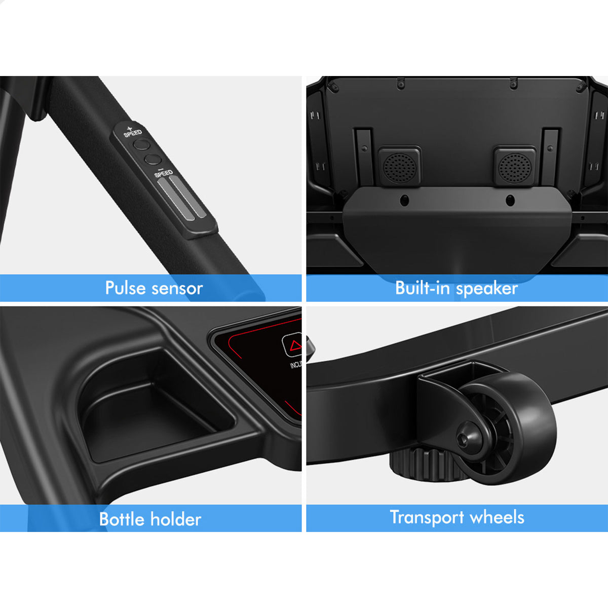 BLACK LORD Treadmill Electric Incline Home Gym Running Machine Fitness Foldable
