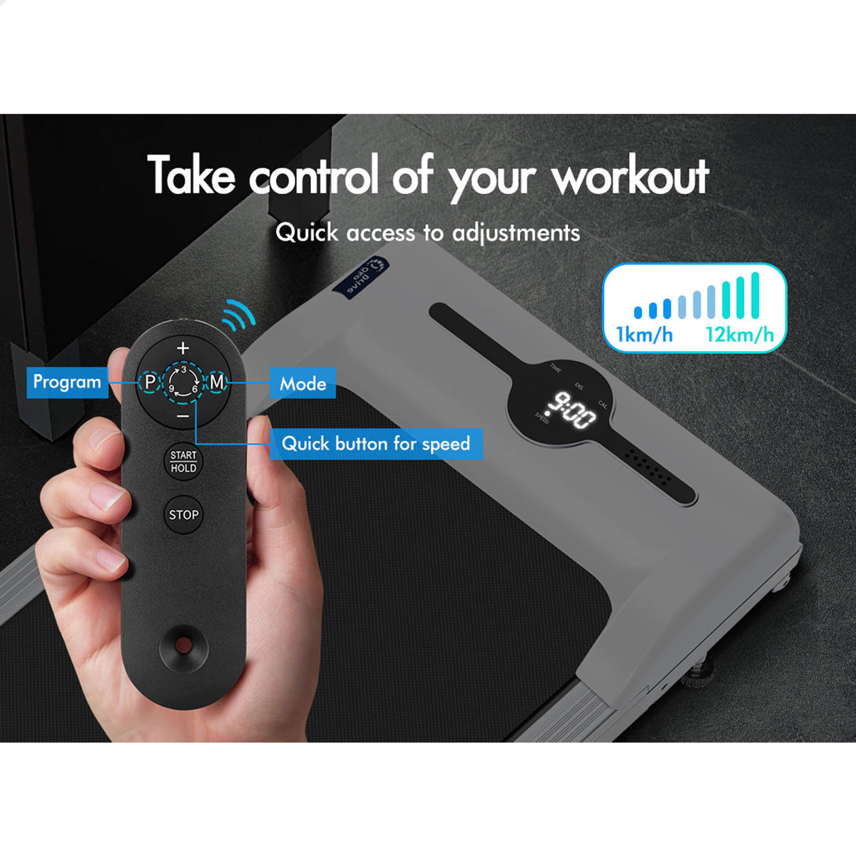 BLACK LORD Treadmill Electric Walking Pad Folding Fitness Machine Home Gym White