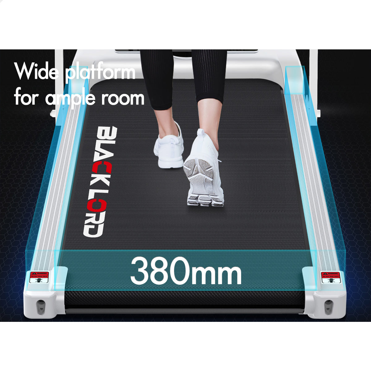BLACK LORD Treadmill Electric Walking Pad Folding Fitness Machine Home Gym White
