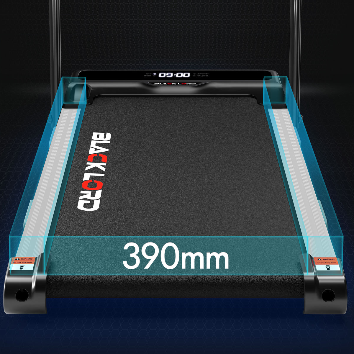 BLACK LORD Treadmill Electric Walking Pad Incline Brushless Motor Foldable Black